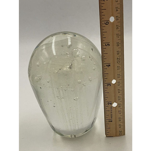 Art Glass Vintage Paperweight Jelly Fish Floating Inside 4lbs - Picture 8 of 10
